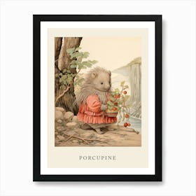 Beatrix Potter Inspired  Animal Watercolour Porcupine 3 Art Print