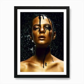 Black Woman With Black Makeup Art Print