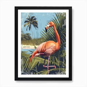 Greater Flamingo Southern Europe Spain Tropical Illustration 7 Art Print