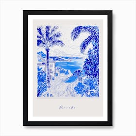 Ravello 2 Italy Blue Drawing Poster Art Print