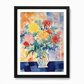 Chrysanthemums Flower Illustration 1 Art Print