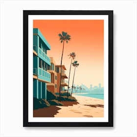 Newport Beach California Mediterranean Style Illustration 3 Art Print