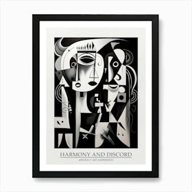 Harmony And Discord Abstract Black And White 6 Poster Art Print