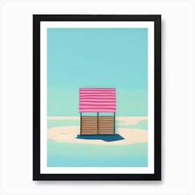 Lone Pink Sea Shack Art Print