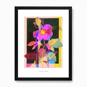 Evening Primrose 2 Neon Flower Collage Poster Art Print