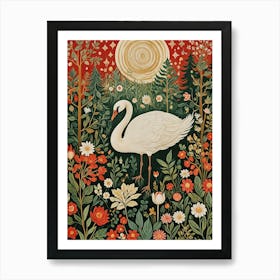 Festive Swan Art Print