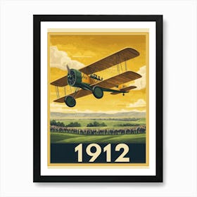 Aihrgdesign A Retro Travel Poster Celebrating The 1912 Advanc 49efe9f4 4113 485d 952d F102cf3237b8 3 Art Print