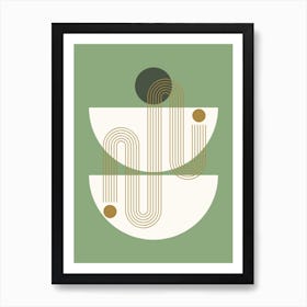 Mid Century In Sage Green Art Print