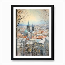 Winter Cityscape Prague Czech Republic 1 Art Print