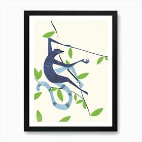 Monkey On A Branch Art Print