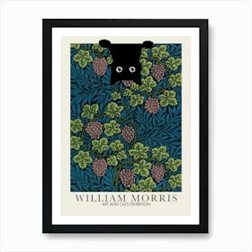 William Morris Peekaboo Cat Vine Flower Botanical Art Print