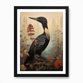 Dark And Moody Botanical Common Loon 4 Art Print