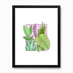 Framed Plants Art Print