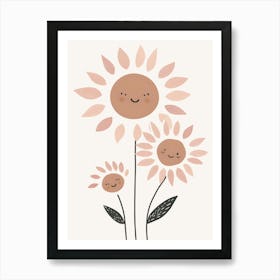 Happy Sunflowers Kids and Nursery Art Print