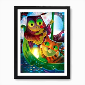 Owl and the Pussycat Art Print