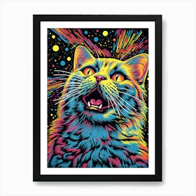 Cosmic Catnip, Psychedelic Cats series Art Print