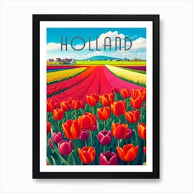 Holland Tulip Fields Art Print