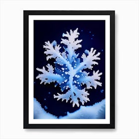 Fernlike Stellar Dendrites, Snowflakes, Soft Colours 3 Art Print