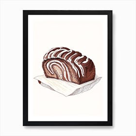 Chocolate Babka Bakery Product Quentin Blake Illustration Art Print