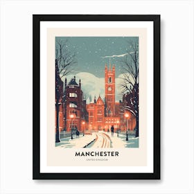 Winter Night  Travel Poster Manchester United Kingdom 1 Art Print