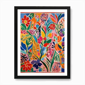 Abstract colorful flowers Art Print