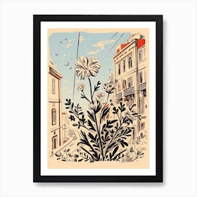 Lisbon, Flower Collage 2 Art Print