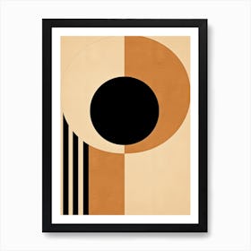 Symphony In Sepia; Beige Mid Century Notes Art Print