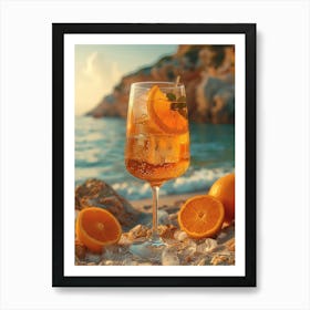 Orange Juice On The Beach Art Print