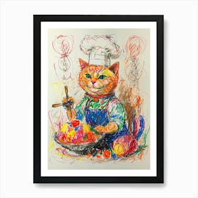 Chef Cat 4 Art Print