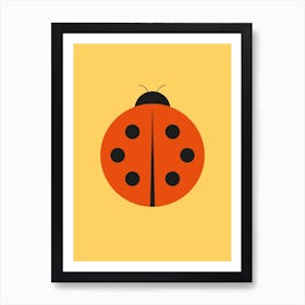 Ladybug With Six Dots Red Yellow Art Print