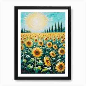 Sunflowers In The Field 1 Art Print