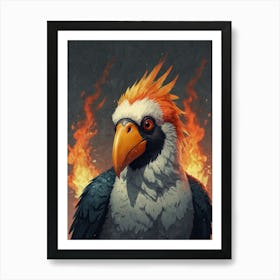 Flaming Bird 2 Art Print