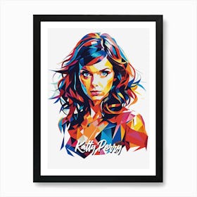 Katty Perry 04 Portrait Music Icon Style WPAP Pop Art Art Print