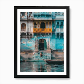 Blue Houses In Varanasi Art Print