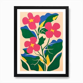 Cut Out Style Flower Art Morning Glory Art Print