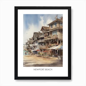 Newport Beach Watercolor 3travel Poster Art Print