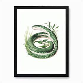 Grass Snake 1 Vintage Art Print