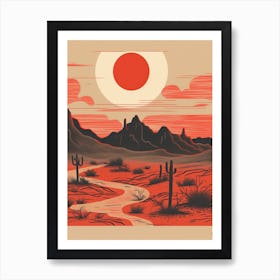 Red Desert Sun 2 Art Print