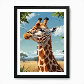 Giraffe Portrait Art Print