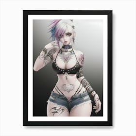 Pretty Punk Girl - Hall-O-Gram Creations 15 Art Print