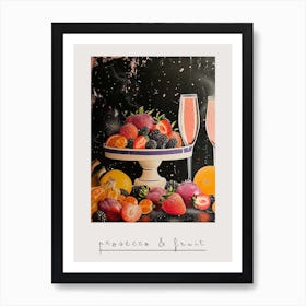 Prosecco & Fruit Art Deco 2 Poster Affiche