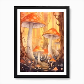 Storybook Mushrooms 3 Art Print