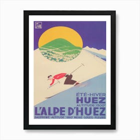 France Vintage Ski Poster Art Print