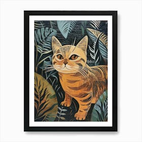 Balinese Cat Relief Illustration 2 Art Print