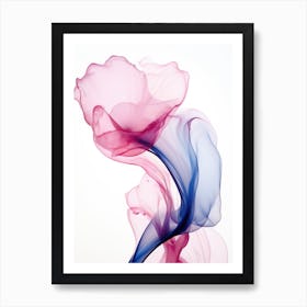 Pink And Blue Smoke Art Print