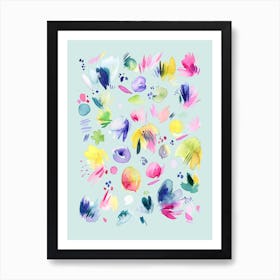 Abstract Watercolour Summer Flowers Art Print