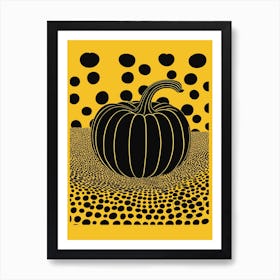 Pumpkin On Polka Dots 45 Art Print