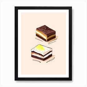 S Mores Brownies Dessert Minimal Line Drawing Flower Art Print