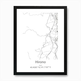 Hirono,Japan Minimalist Map Art Print