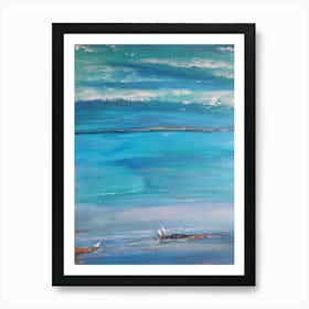 Seagulls On The Beach Art Print